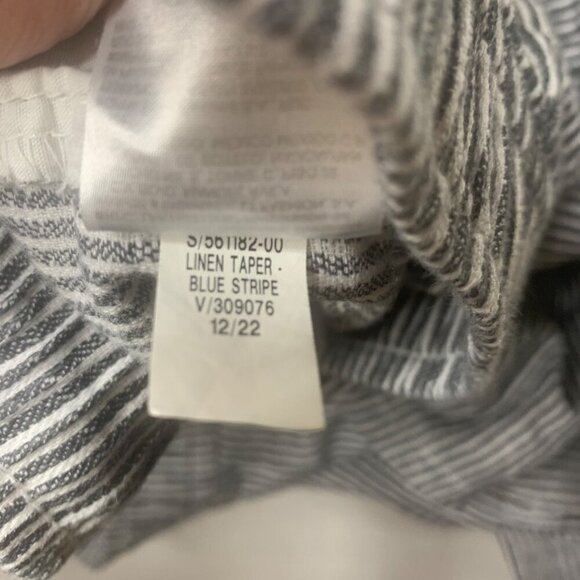 Old Navy High-Waisted Blue Striped Cropped Linen-Blend Tapered Pants Women’s XL - Picture 6 of 10